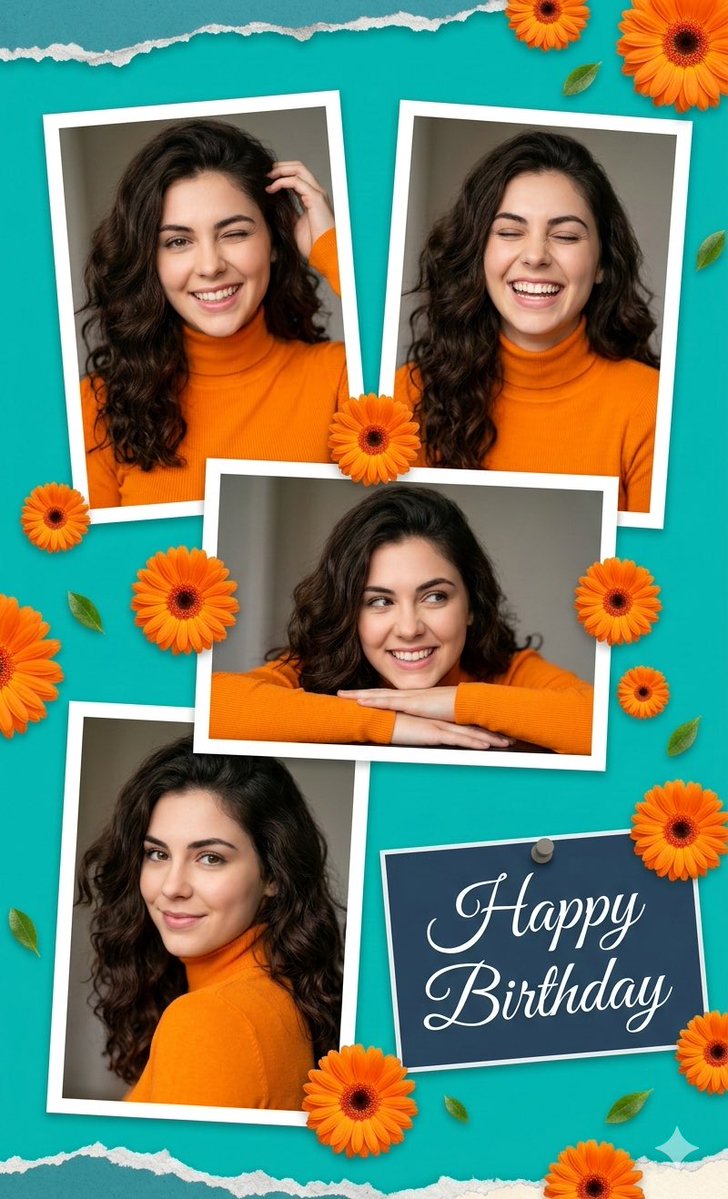 Digital Photo Collage Birthday Poster — Nano Banana Pro AI Generated Image