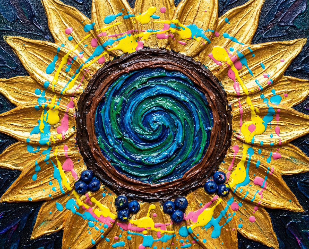 Psychedelic Impasto Sunflower Abstract — Nano Banana Pro AI Generated Image