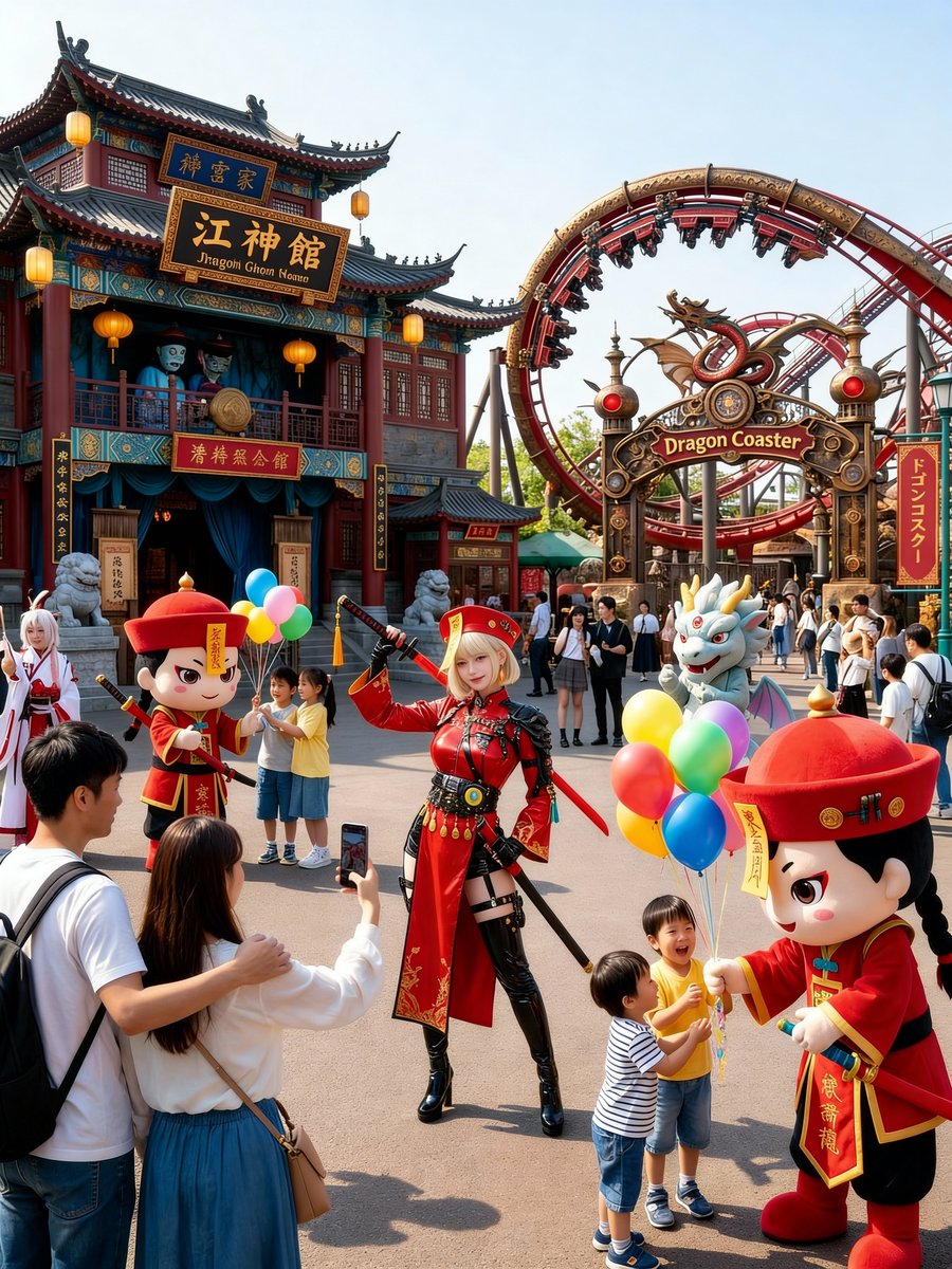 Amusement Park Prompt Template for Character Placement — Nano Banana Pro AI Generated Image