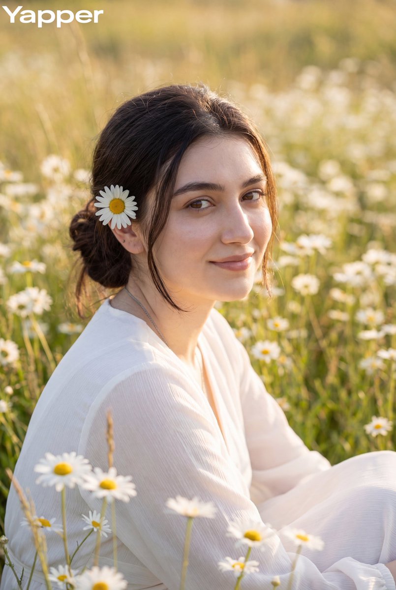 Dreamy Meadow Portrait at Golden Hour — Nano Banana Pro AI Generated Image