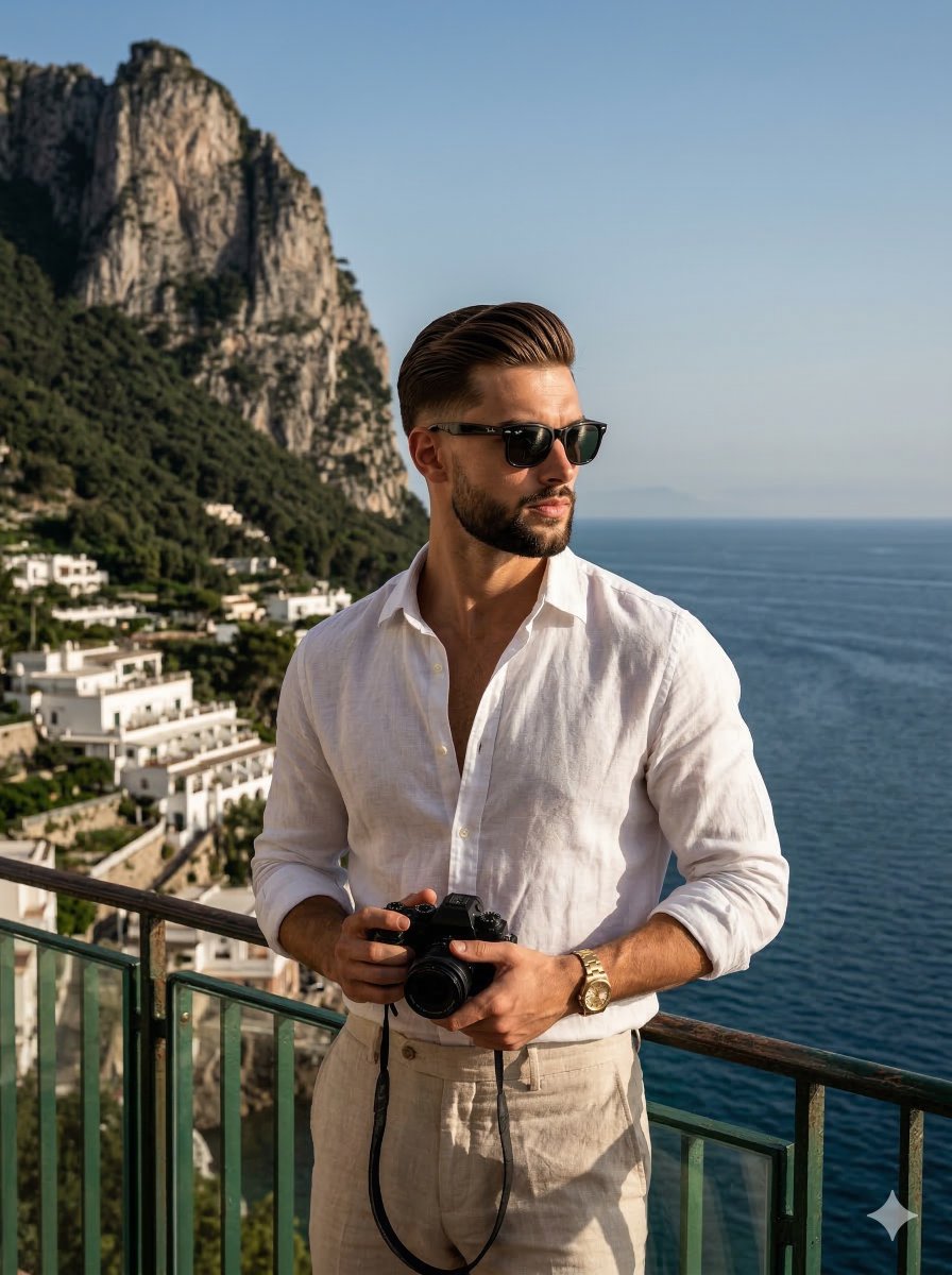 Mediterranean Travel Editorial Photograph Prompt for Nano Banana 2 — Nano Banana Pro AI Generated Image