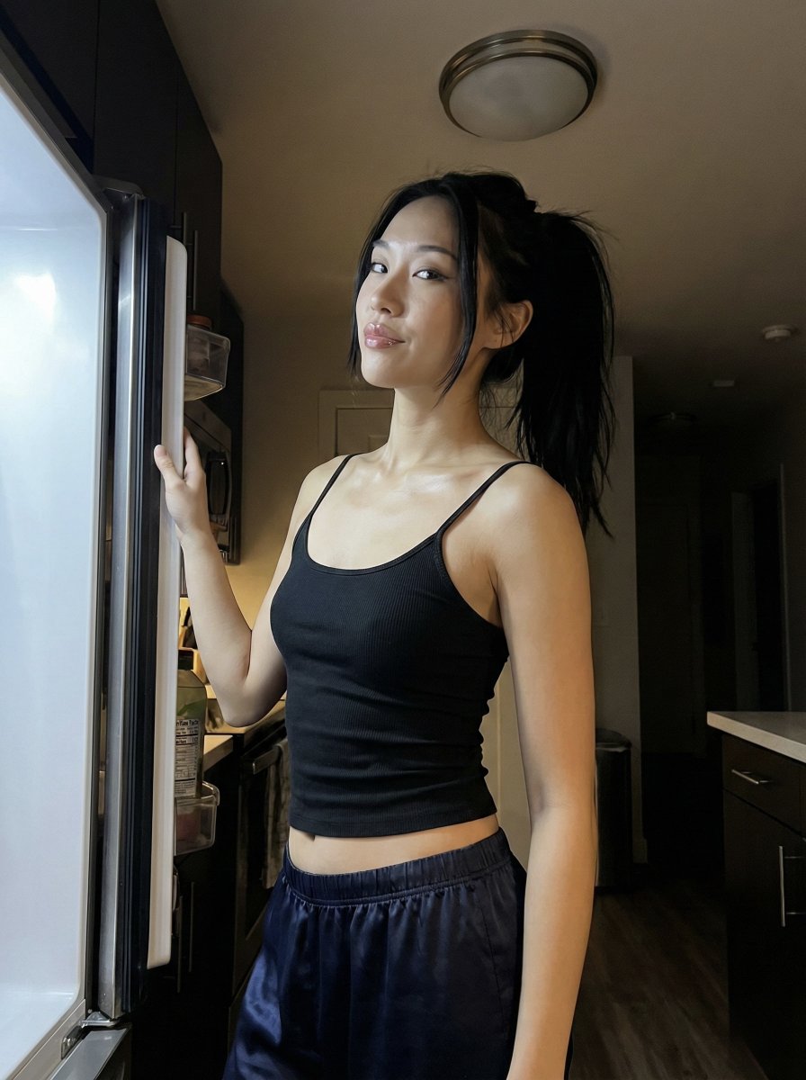 Late Night iPhone Candid in Kitchen — Nano Banana Pro AI Generated Image