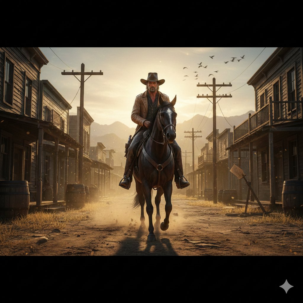 Gritty Western Gunslinger Scene Prompt — Nano Banana Pro AI Generated Image