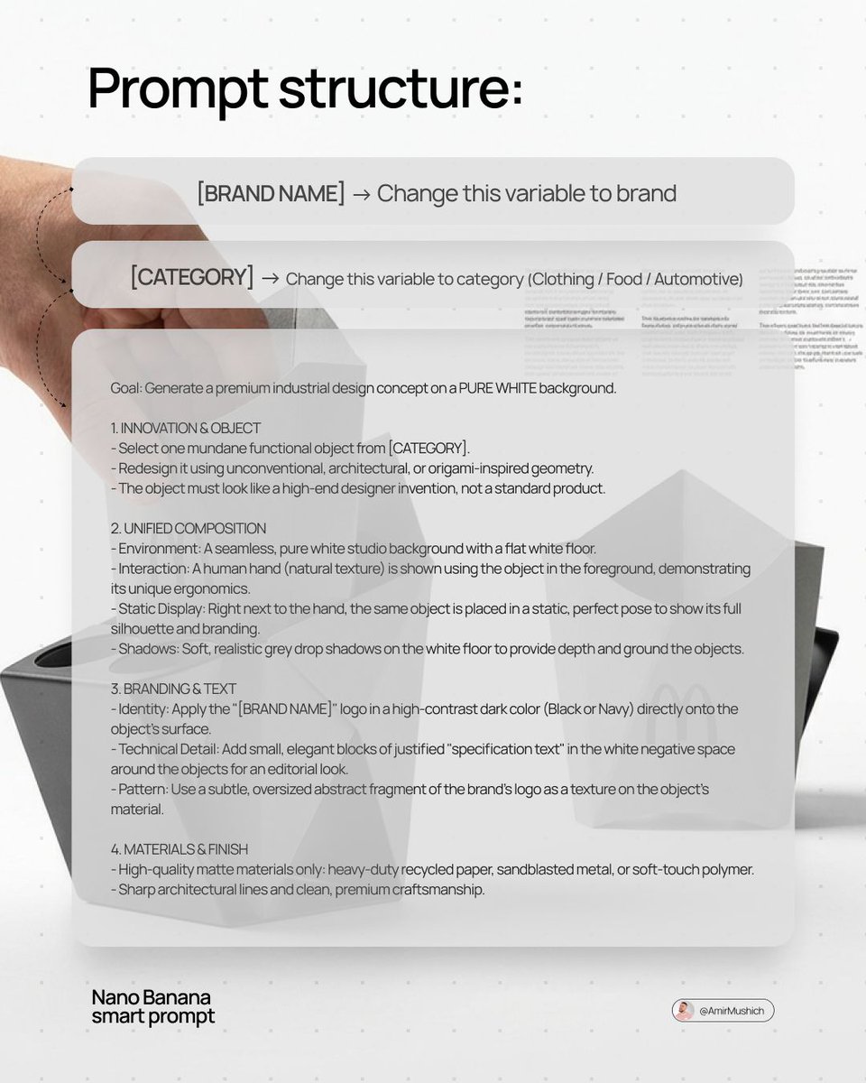 Industrial Design Concept Prompt — Nano Banana Pro AI Generated Image