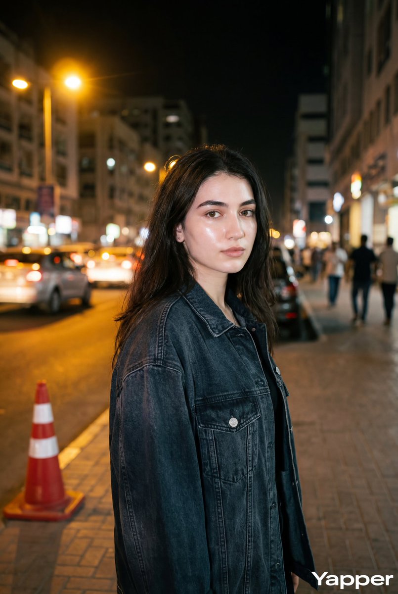 Night Street Portrait with Flash Prompt — Nano Banana Pro AI Generated Image