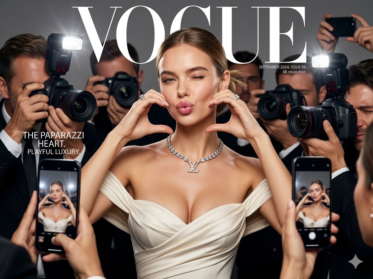 Vogue Cover Fashion Portrait with Face Reference — Nano Banana Pro AI Generated Image