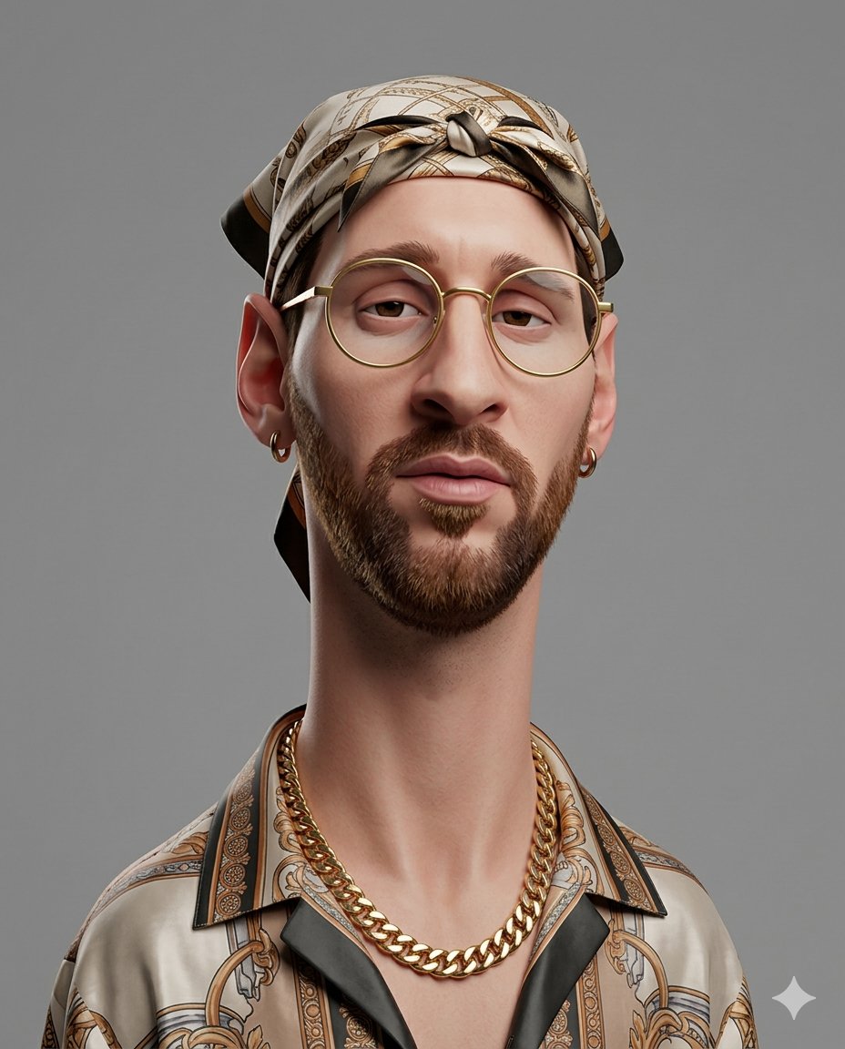 Exaggerated 3D Caricature Character Portrait — Nano Banana Pro AI Generated Image