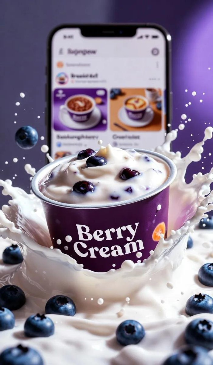 Ultra-Realistic Blueberry Yogurt Splash Commercial — Nano Banana Pro AI Generated Image