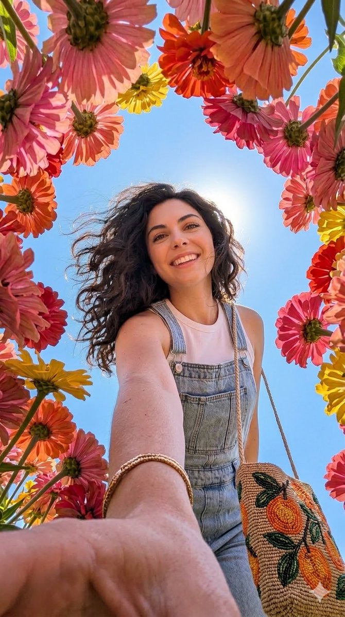 Smartphone Selfie with Flowers — Nano Banana Pro AI Generated Image