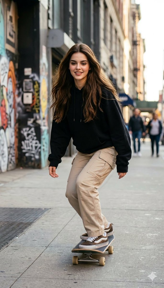 Photorealistic Skateboarder Street Photo — Nano Banana Pro Prompt