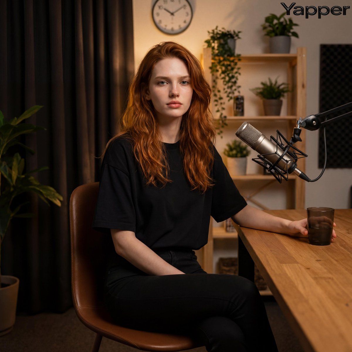 Photorealistic Portrait in a Warm Recording Studio — Nano Banana Pro Prompt