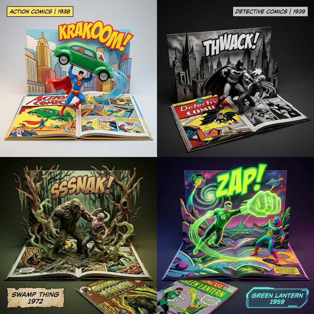 3D Diorama of Comic Book Covers and Toys — Nano Banana Pro Prompt