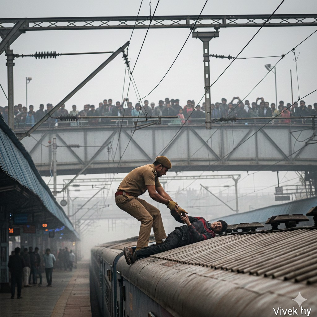 Dramatic Cinematic Train Rescue Scene Prompt — Nano Banana Pro AI Generated Image