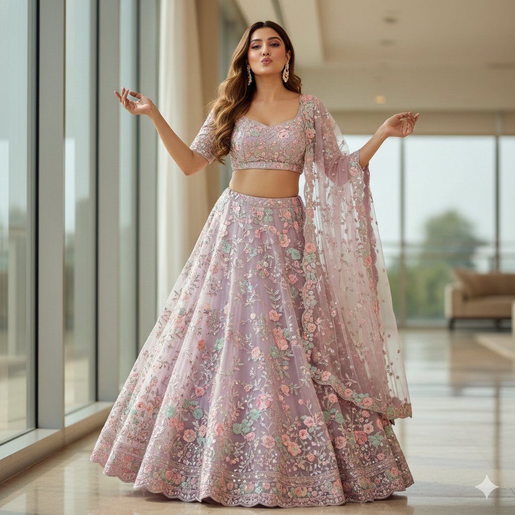 Elegant Indian Lehenga Fashion Photography Prompt — Nano Banana Pro AI Generated Image