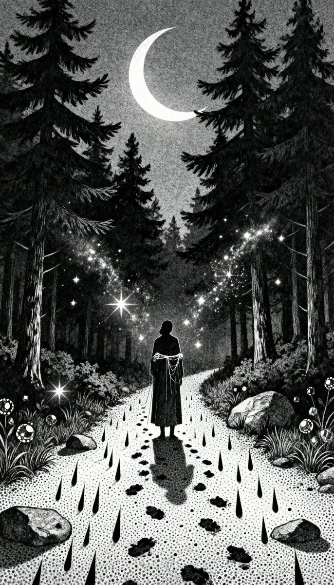 Gothic Stipple Art Poem Visualization — Nano Banana Pro AI Generated Image