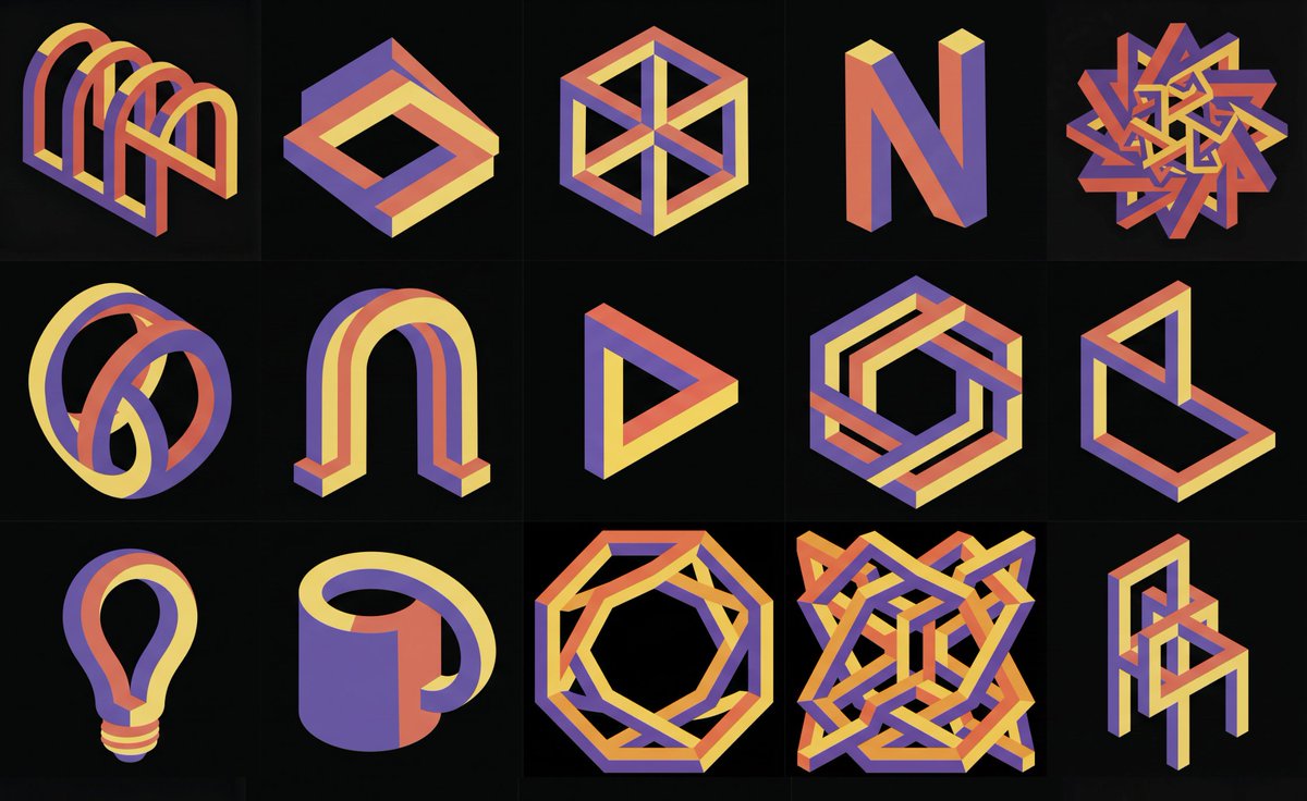 Impossible 3D shape in reference style — Nano Banana Pro AI Generated Image