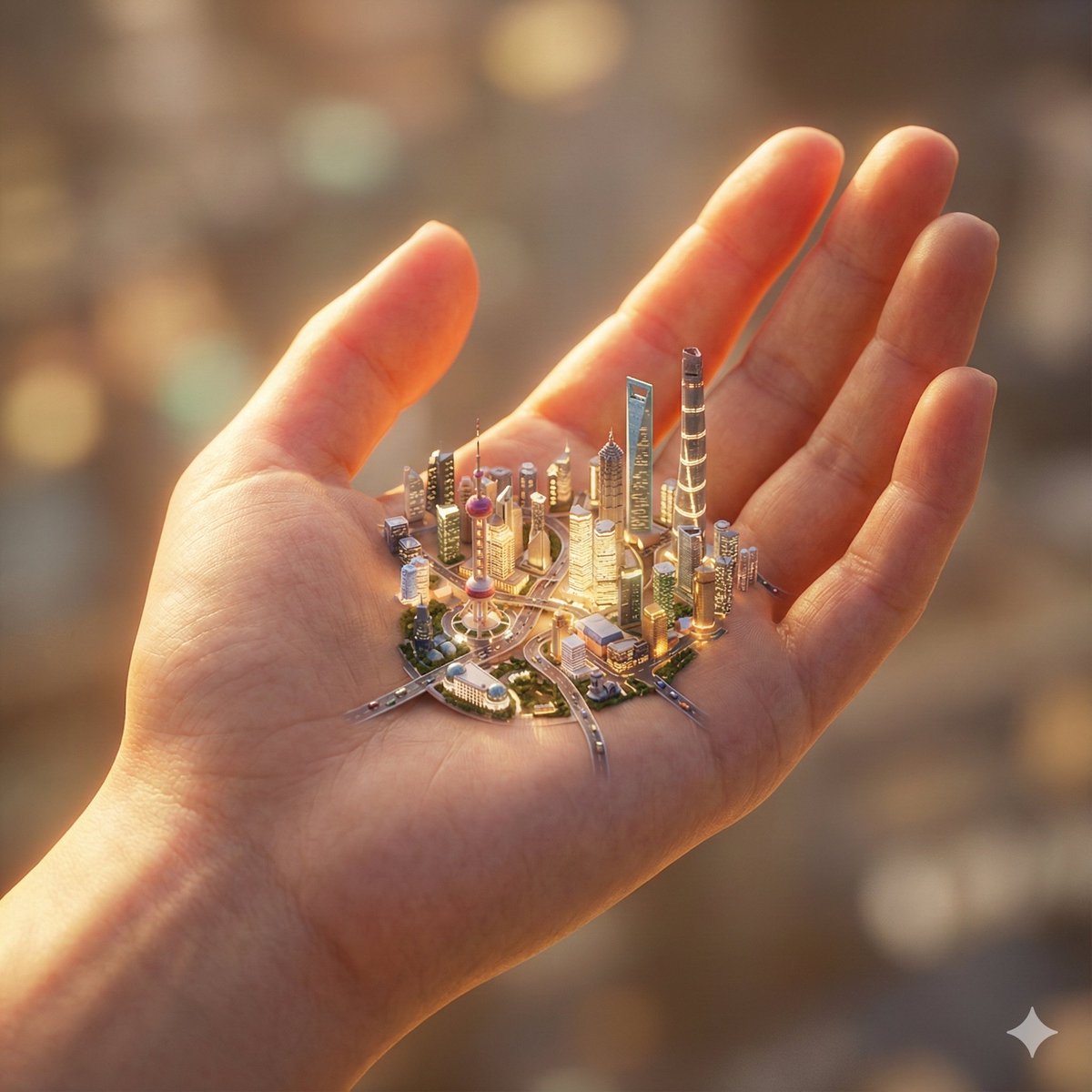 City in Hand Micro-World Prompt — Nano Banana Pro AI Generated Image