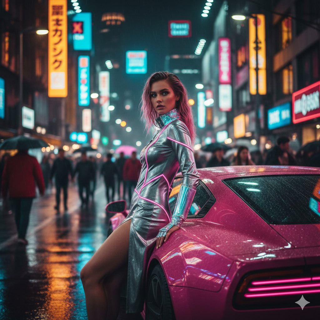 Cyberpunk Neon Fashion Editorial Prompt (9:16 Vertical) — Nano Banana Pro AI Generated Image
