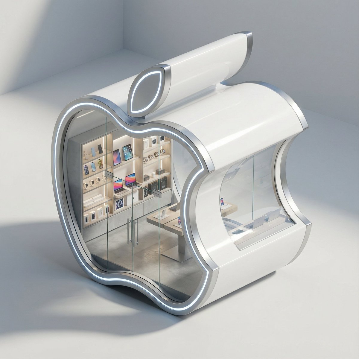 3D Isometric Luxury Pop-Up Kiosk Render — Nano Banana Pro AI Generated Image