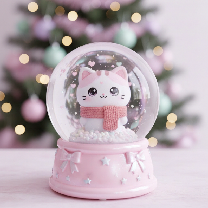 Kawaii Character Snow Globes — Nano Banana Pro AI Generated Image