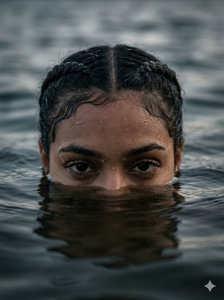 Dramatic Water Emergence Portrait — Nano Banana Pro AI Generated Image