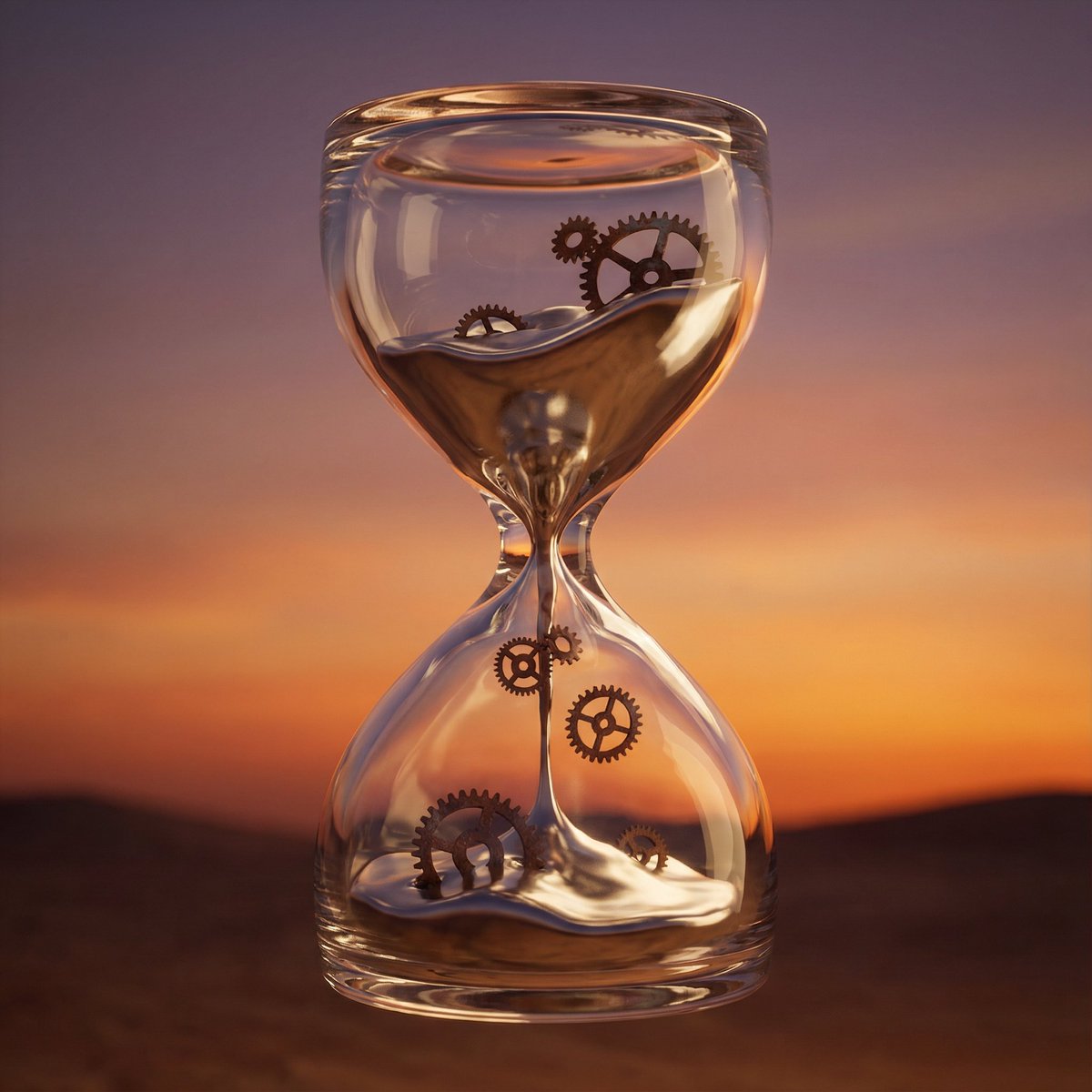 Hyper-Realistic 3D Simulation Prompt: Melting Hourglass — Nano Banana Pro AI Generated Image