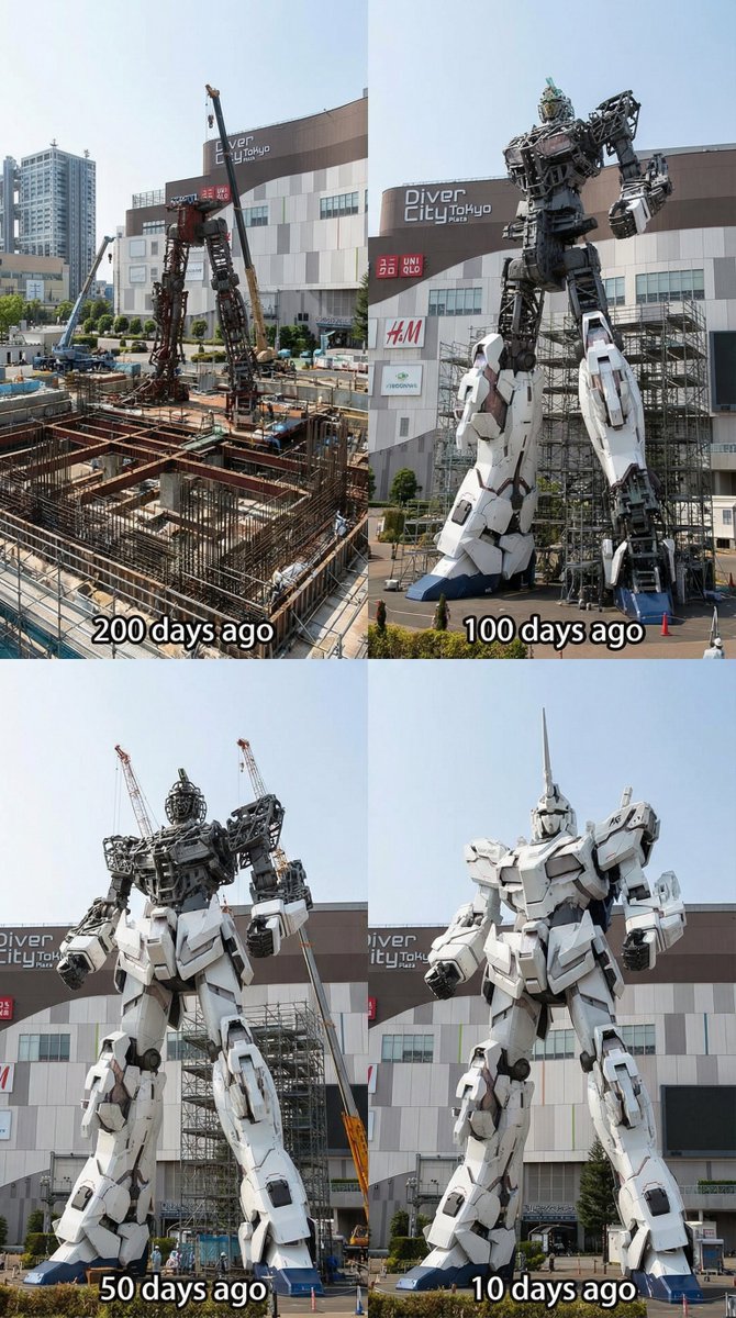 Odaiba Gundam Construction Process Visualization — Nano Banana Pro AI Generated Image
