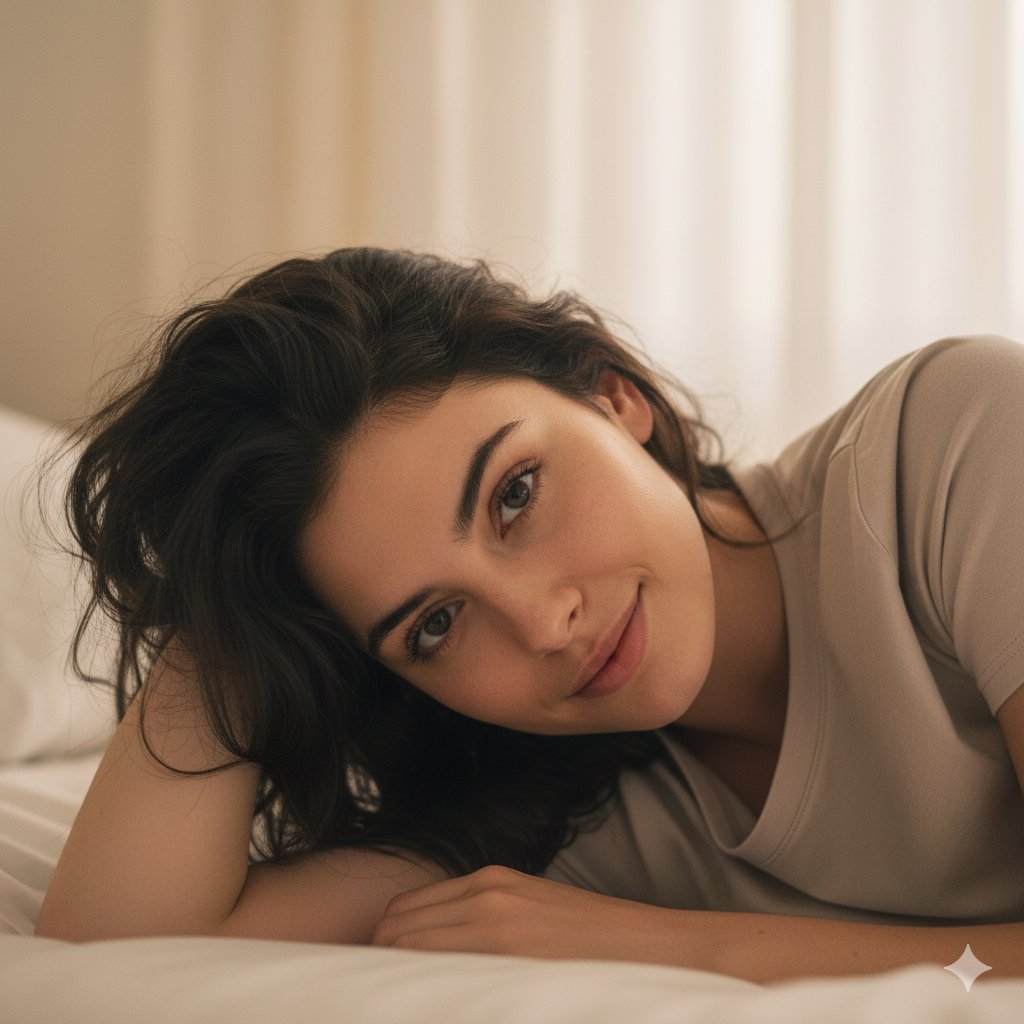 Structured Prompt for Natural Soft Portrait in Bedroom — Nano Banana Pro AI Generated Image