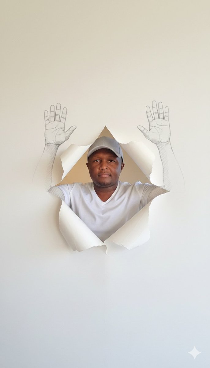 Surreal Portrait with Sketch Hands Emerging from Wallpaper — Nano Banana Pro AI Generated Image