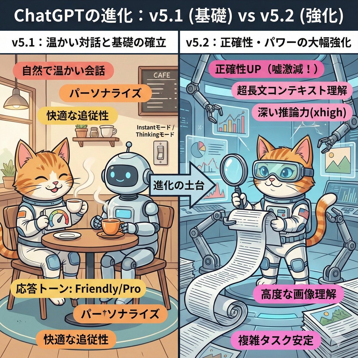 ChatGPT v5.1 vs v5.2 Evolution Infographic Prompt — Nano Banana Pro AI Generated Image