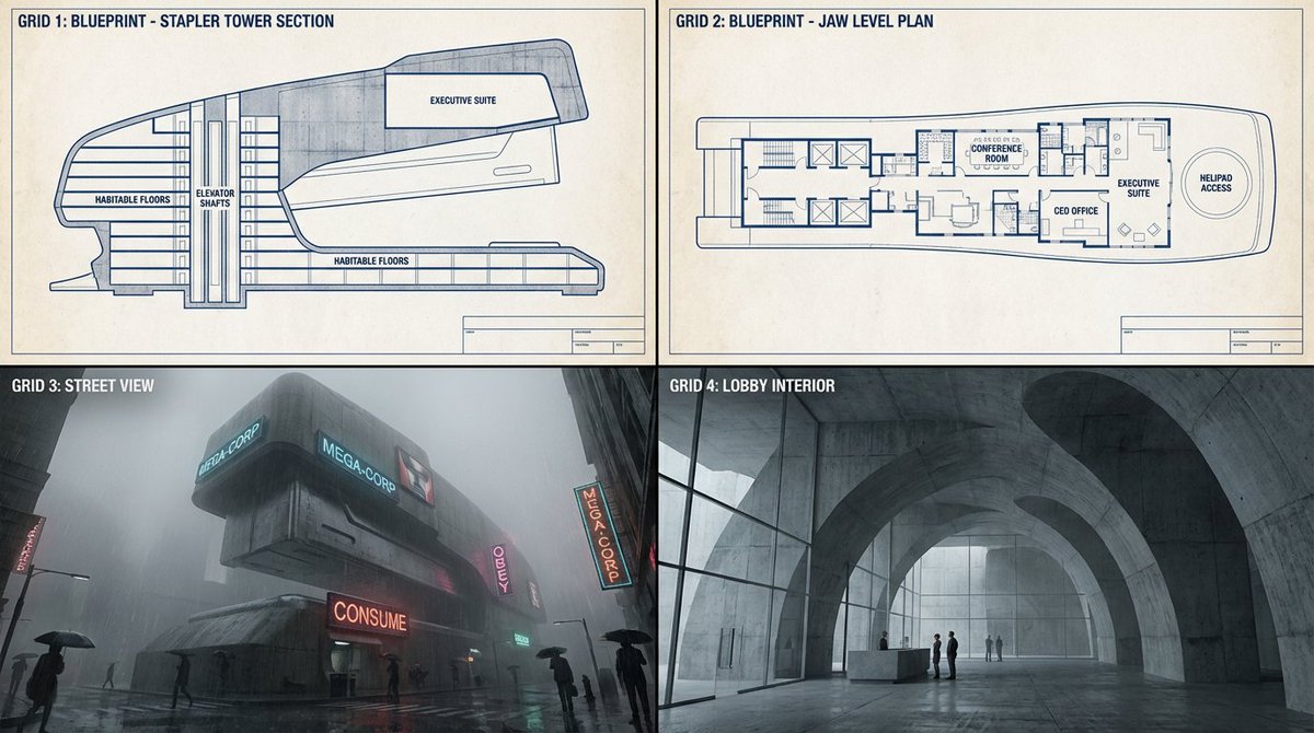 Object-to-Dystopian Building Transformation — Nano Banana Pro AI Generated Image