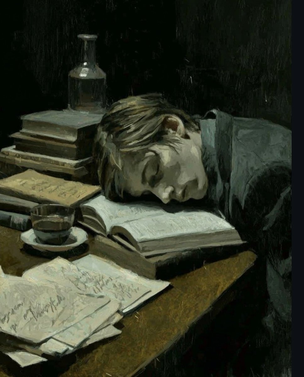 Dark Academia Oil Painting of Sleeping Man — Nano Banana Pro AI Generated Image