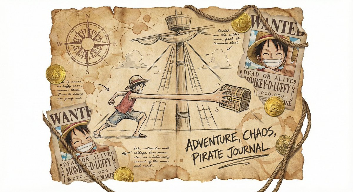 Captain’s worn sailing log sketch — Nano Banana Pro AI Generated Image