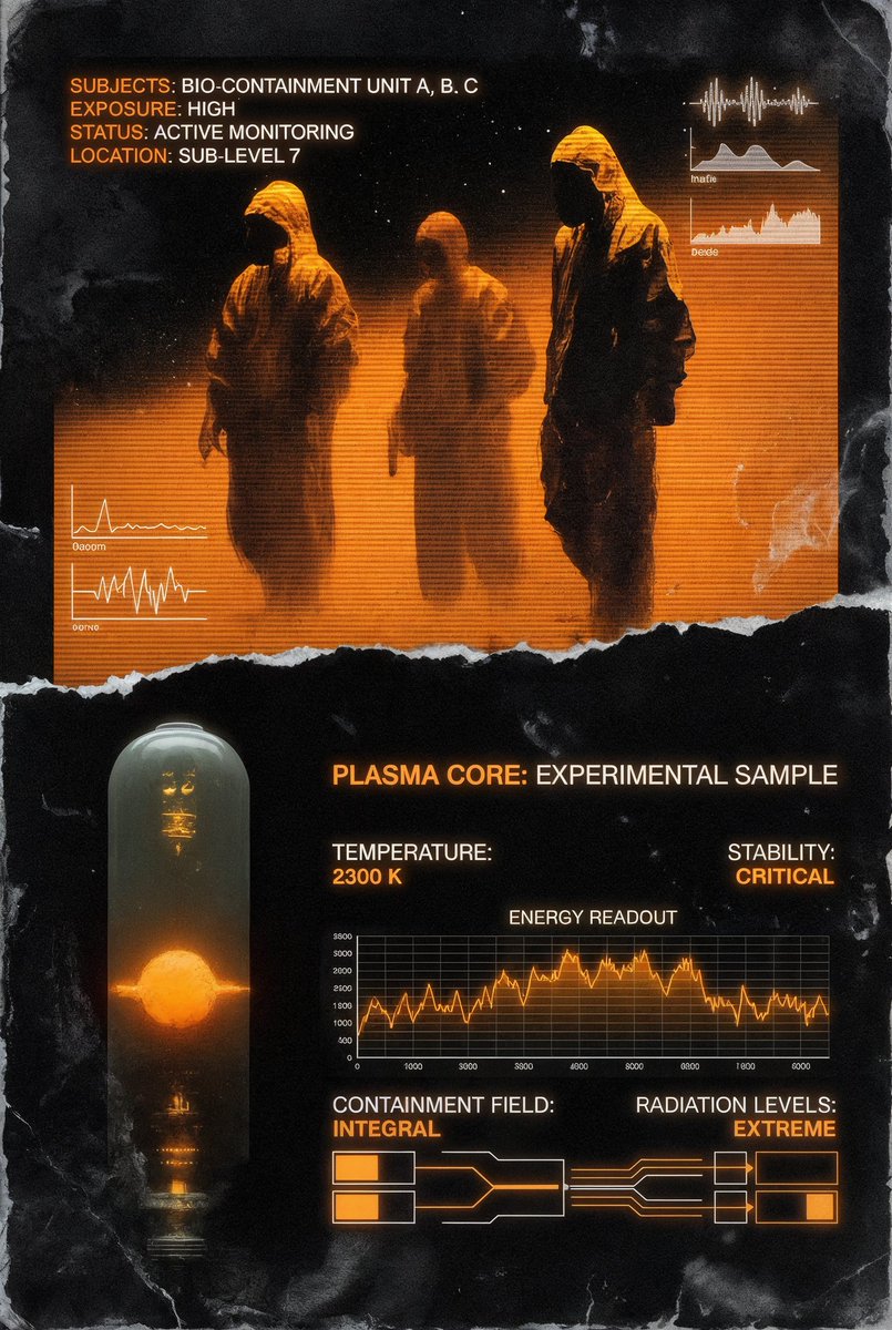 Minimalist Plasma Core Data Sheet — Nano Banana Pro AI Generated Image
