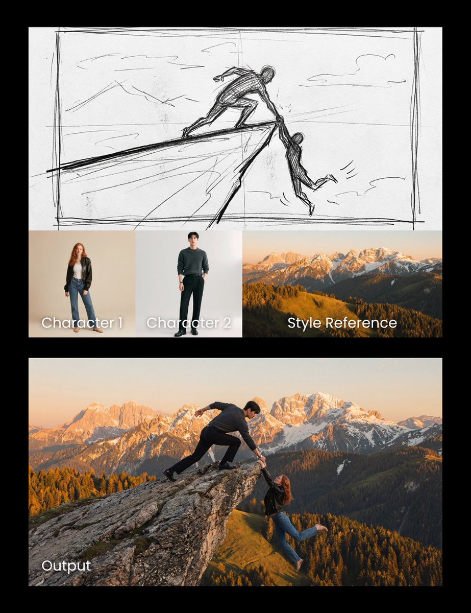 Realistic cliff rescue composite — Nano Banana Pro AI Generated Image