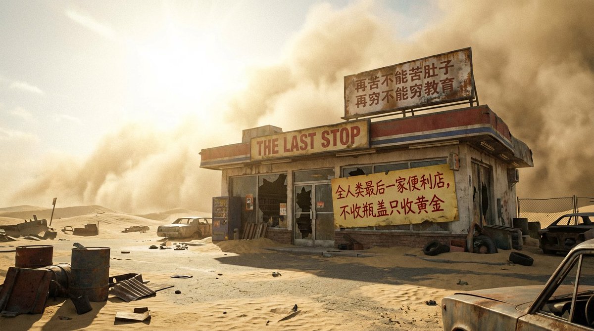 Post-apocalyptic last convenience store in the world — Nano Banana Pro AI Generated Image