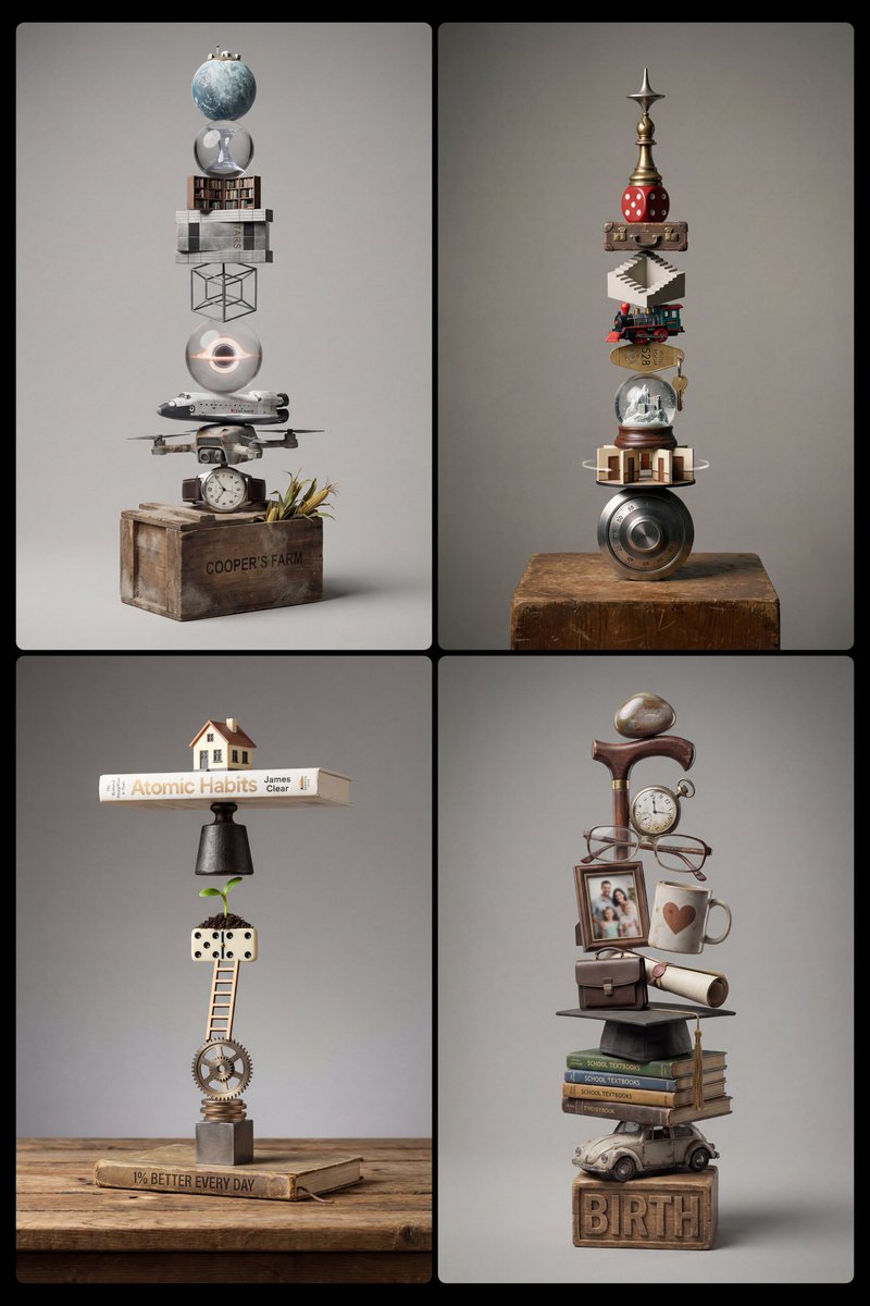 Stacked Objects Symbolizing a Concept — Nano Banana Pro AI Generated Image