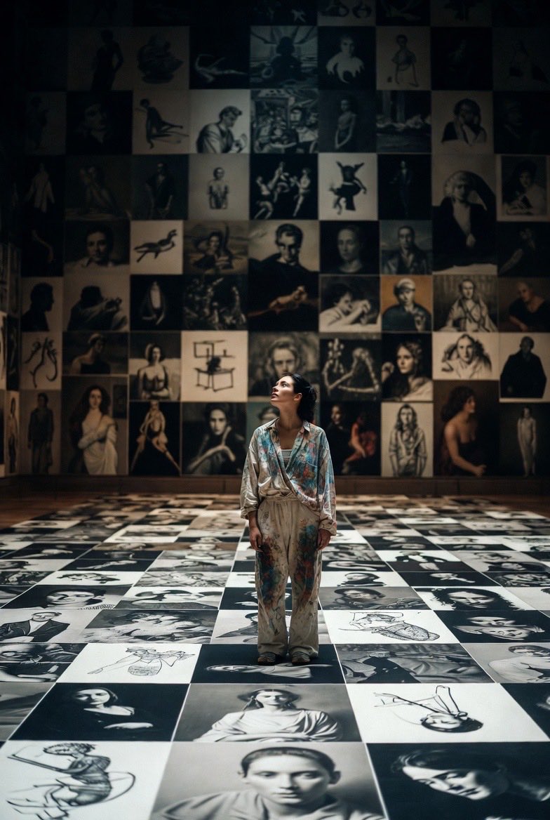 Aspiring Artist in Grand Gallery Film Style — Nano Banana Pro AI Generated Image