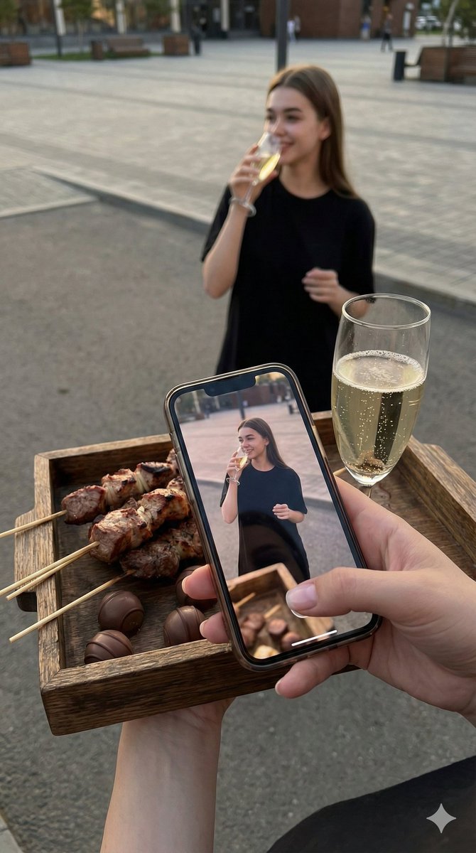 Overhead Smartphone Reflection Photo with Identity Lock — Nano Banana Pro AI Generated Image