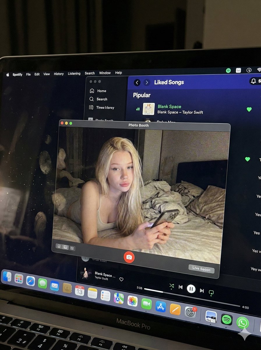 Photorealistic MacBook Screen POV Selfie Prompt — Nano Banana Pro AI Generated Image