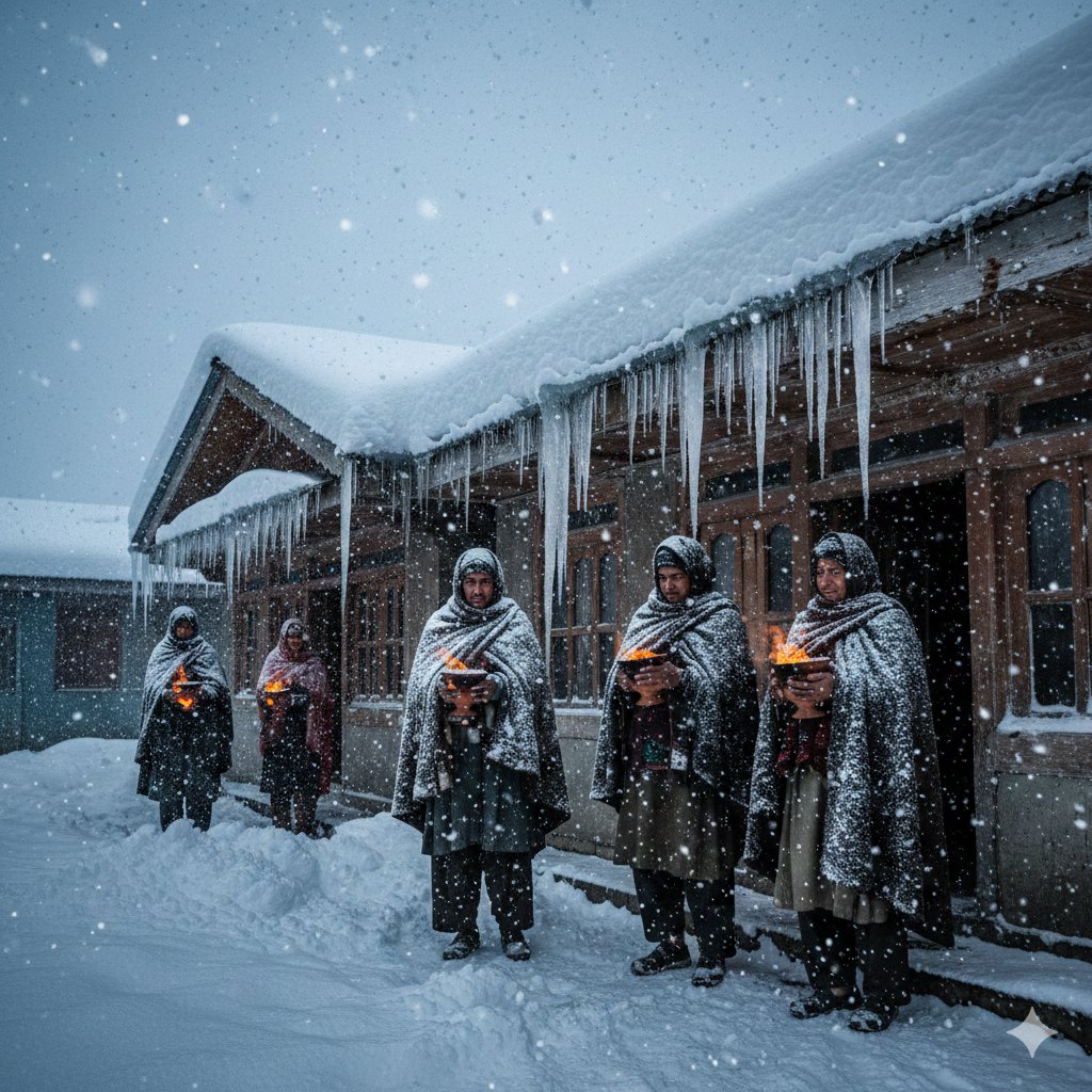 8K Ultra-Realistic Kashmir Winter Scene Prompt — Nano Banana Pro AI Generated Image