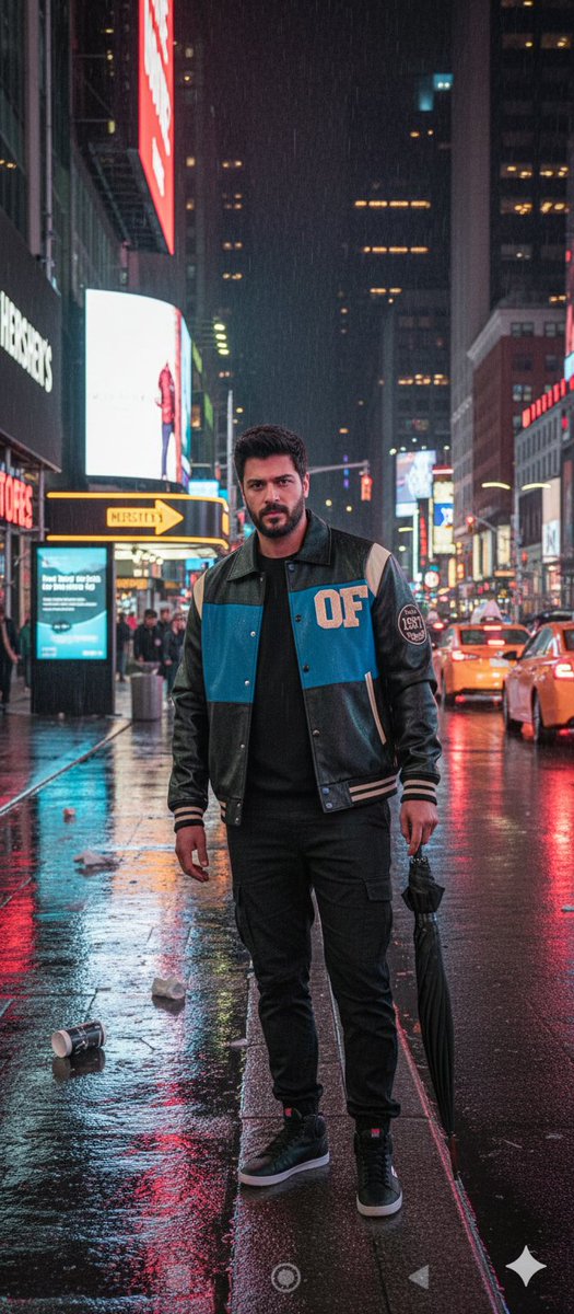 Times Square Rainy Night Portrait with Identity Lock — Nano Banana Pro AI Generated Image