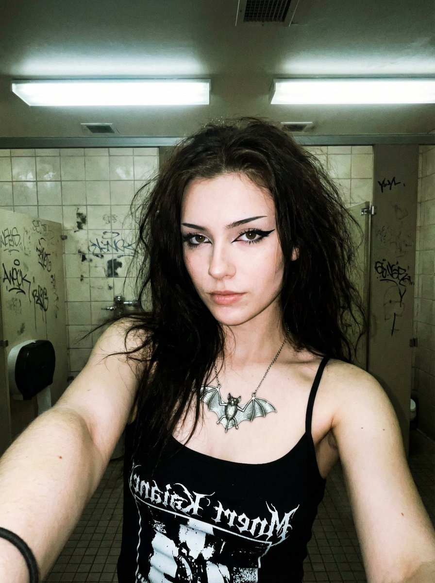 Y2K Grunge Bathroom Selfie Prompt — Nano Banana Pro AI Generated Image
