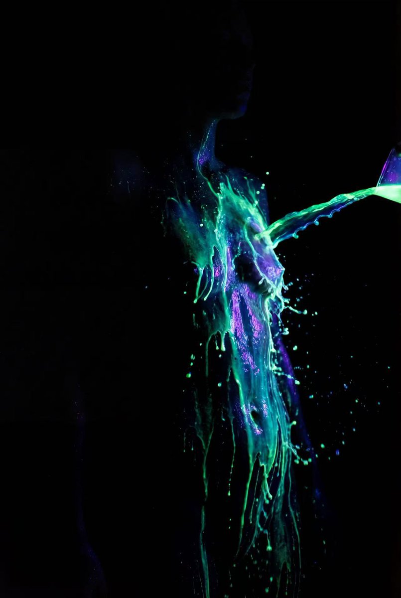 Fluorescent Paint on Silhouette Prompt — Nano Banana Pro AI Generated Image