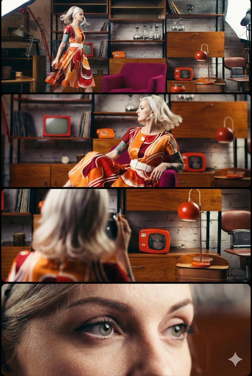 1960s Retro Style Portrait (Multi-Perspective) — Nano Banana Pro AI Generated Image