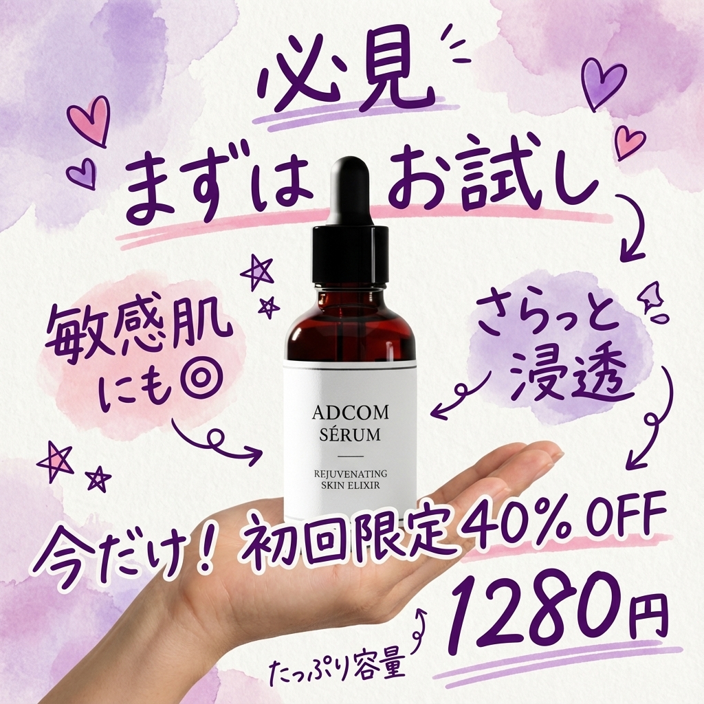 Instagram-style Japanese handwritten cosmetic ad — Nano Banana Pro AI Generated Image