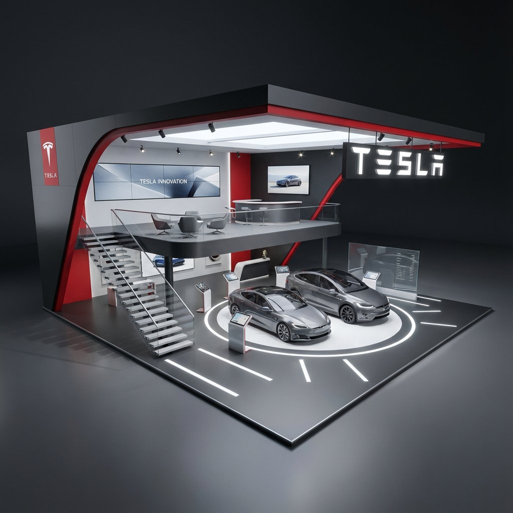 Hyper-Realistic 3D Architectural Exhibition Booth Visualization — Nano Banana Pro AI Generated Image