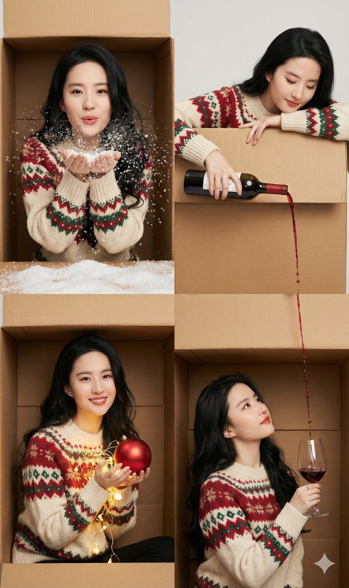 Seamless 2x2 Christmas Box Challenge Photo Collage — Nano Banana Pro AI Generated Image