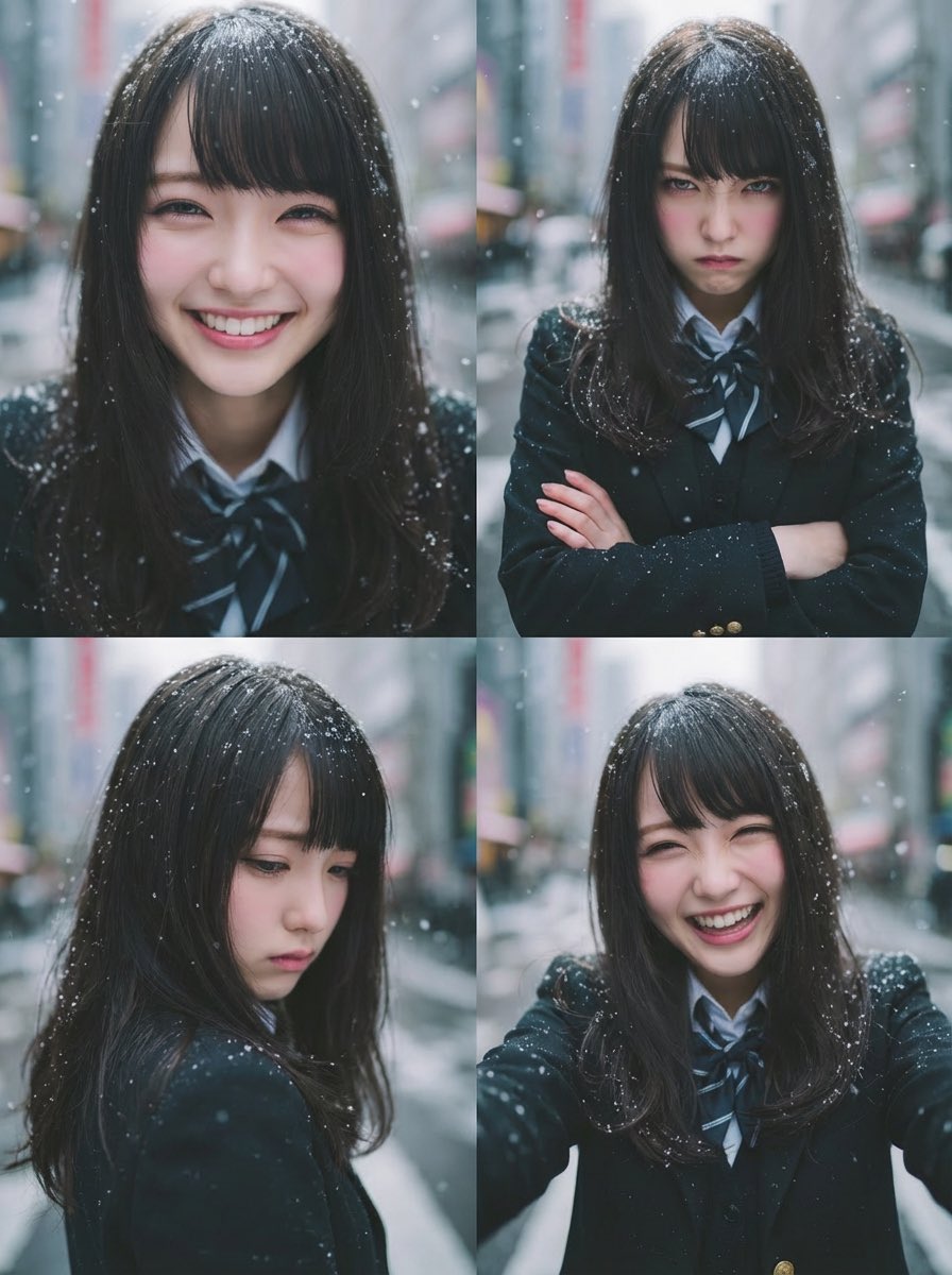 Four-Panel Emotion Grid Generator (Joy, Anger, Sadness, Fun) — Nano Banana Pro AI Generated Image