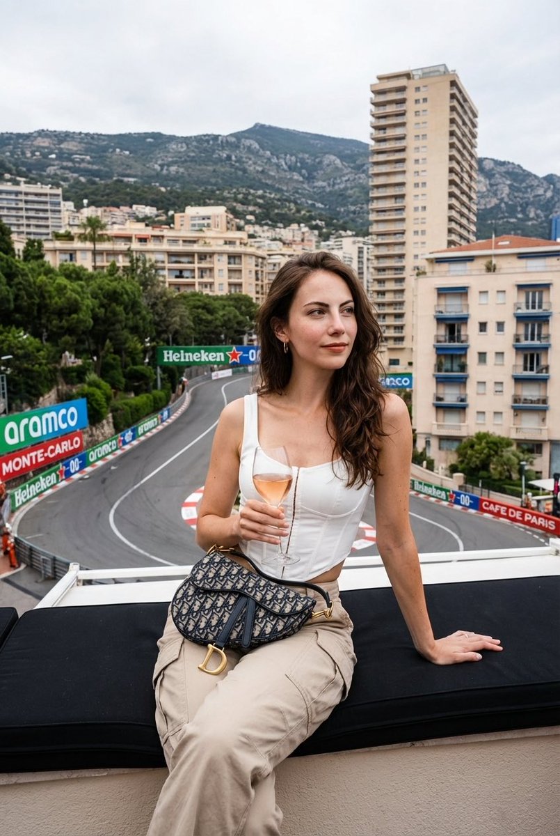 Candid Lifestyle Photo of a Woman on a Monaco Rooftop Terrace — Nano Banana Pro AI Generated Image